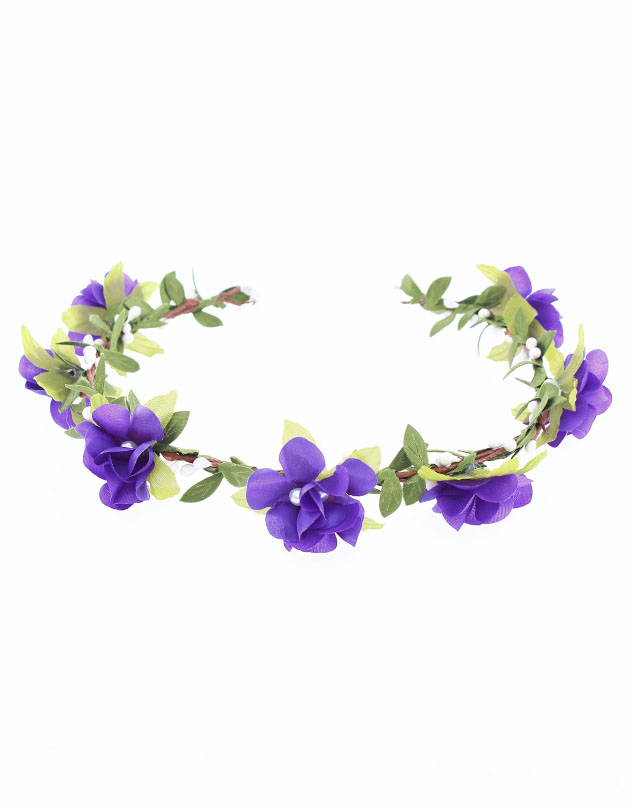 Lola  Floral Crown in Purple